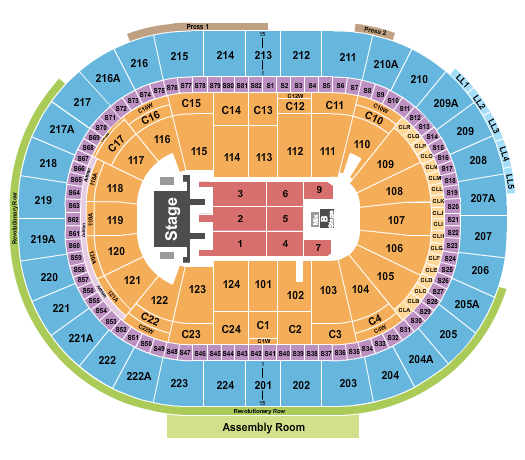 Wells Fargo Center Mana Seating Chart